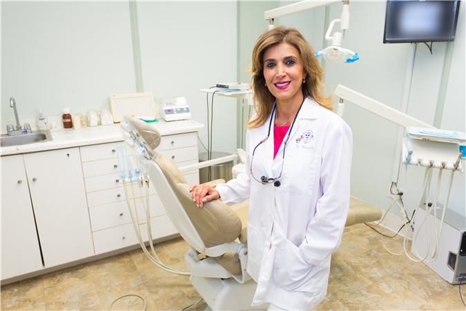 Dr. Firouzeh Manesh in a treatment room at Encino Smile Care